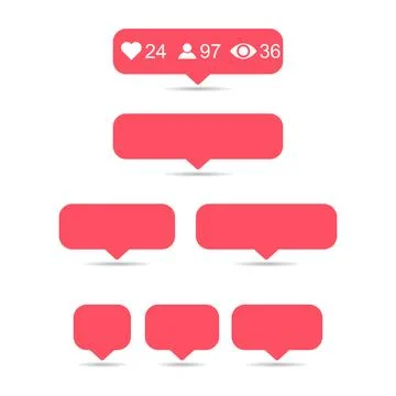 Set of Interface buttons web design shadow, social media icon symbol, vector Stock Illustration