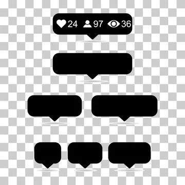 Set of Interface buttons web design shadow, social media icon symbol, vector Stock Illustration