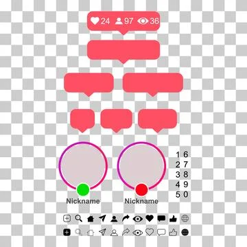 Set of Interface buttons for web design, social media icon symbol , vector il Stock Illustration