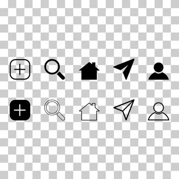Set of Interface buttons for web design, social media icon symbol, vector ill Stock Illustration