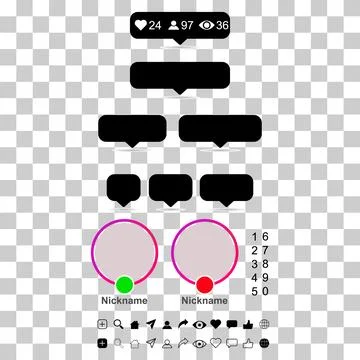 Set of Interface buttons for web design, social media icon symbol , vector il Stock Illustration