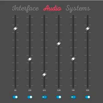 Set of Interface Elements of Audio System Illustrazione stock