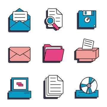 A set of interface elements of the old pc windows 90s, UI and UX themes. In r Illustrazione stock