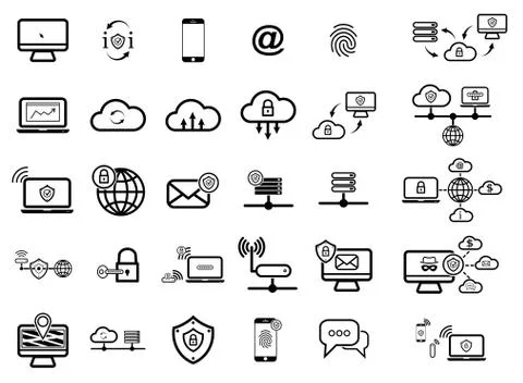 Set with internet security icons イラスト素材