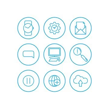Set of internet services icons - vector icons Stock Illustration