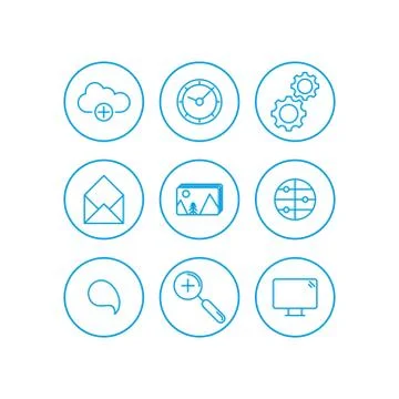 Set of internet services icons - vector icons Stock Illustration