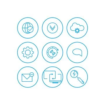 Set of internet services icons - vector icons Stock Illustration