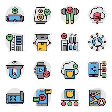 Set of Internet of Things Flat Icons イラスト素材