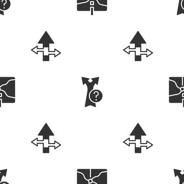 Set Intersection point, Arrow and on seamless pattern. Vector Stock Illustration