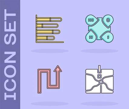 Set Intersection point, Pie chart infographic, Arrow and Infographic element Stock Illustration