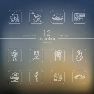 Set of invention icons Stock Illustration