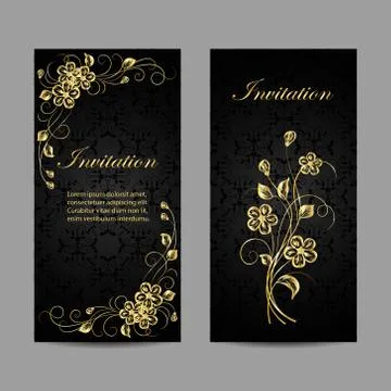 Set of invitation cards design Stock Illustration