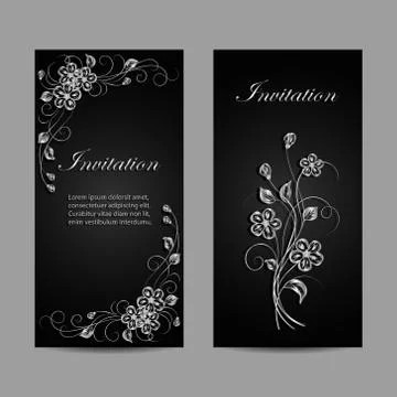 Set of invitation cards design. Stock Illustration