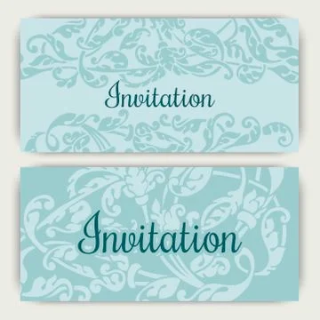 Set of invitation cards Stock Illustration