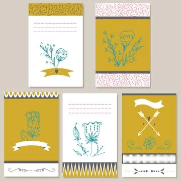 Set of Invitation Cards. Stock Illustration