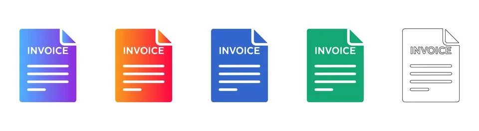 Set of Invoice Document Icons Stockillustratie