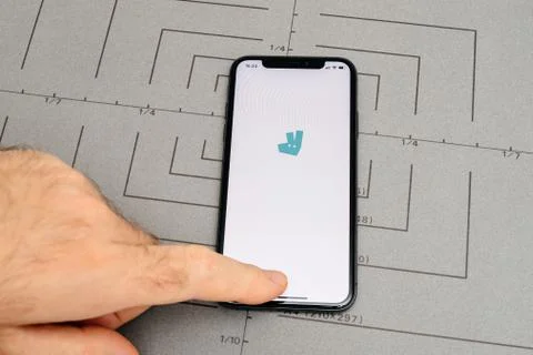 Set up on iPhone X 10 app application software 스톡 사진