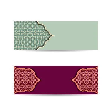 Set of Islamic design banners with pattern. Illustration Vector Graphic of te Stock Illustration