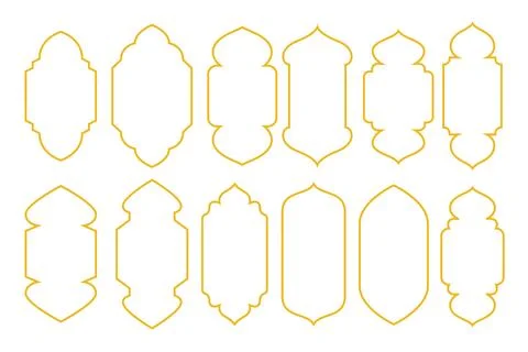 Set of Islamic Frame border for muslim decoration event, icons element coll.. Stock-Illustration