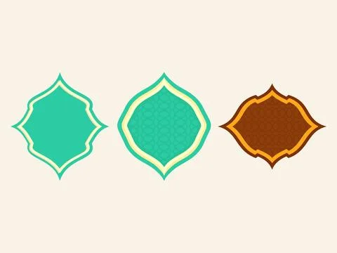 Set of Islamic shape window frames Stock Illustration