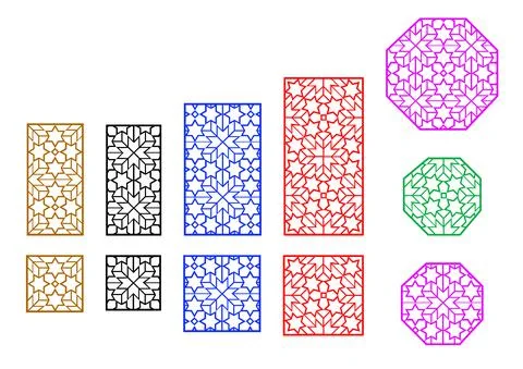 Set of Islamic Window Frame in vector art Illustrazione stock