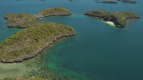 Set of islands in sea. Philippines. Stock Footage 89890755