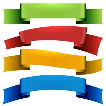 Set isolate silk ribbons Stock Illustration