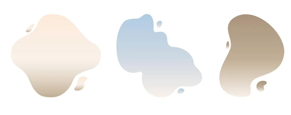 Set Isolated of Abstract Fluid vector shapes with Soft Natral gradient fill Stock Illustration