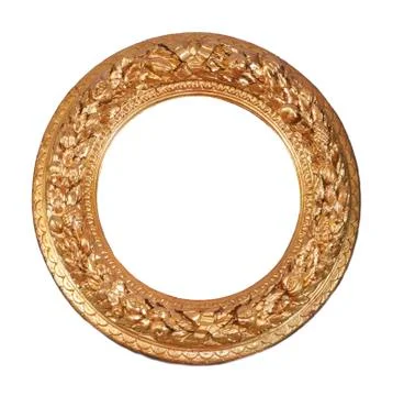 Set of isolated art empty frames in golden and silver color Stock Photos