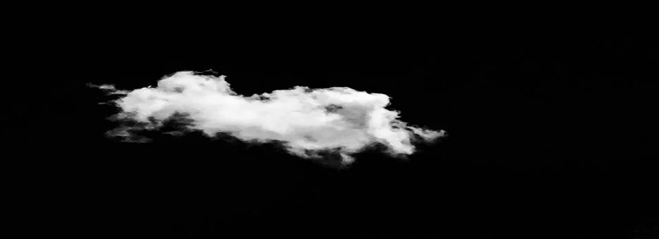 Set of isolated clouds over black background. Design elements. White isolat.. Fotos Stock