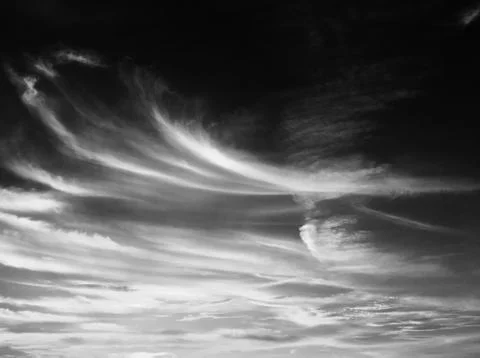 Set of isolated clouds over black background. Design elements. White isolat.. Fotos Stock
