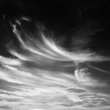 Set of isolated clouds over black background. Design elements. White isolat.. Fotos Stock