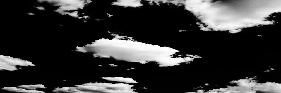 Set of isolated clouds over black background. Design elements. White isolated Foto stock