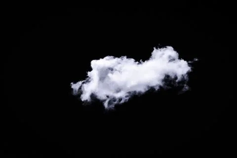 Set of isolated clouds over black background. Design elements. White isolated Stock Photos