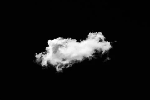 Set of isolated clouds over black background. Design elements. White isolated Fotos Stock