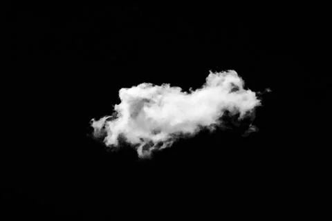 Set of isolated clouds over black background. Design elements. White isolated Stock Photos