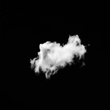 Set of isolated clouds over black background. Design elements. White isolated Stock Photos