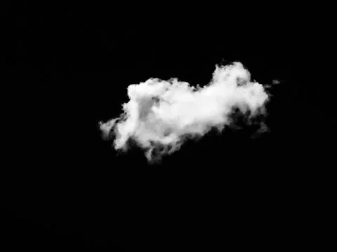 Set of isolated clouds over black background. Design elements. White isolated Foto stock