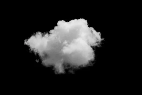 Set of isolated clouds over black. Stock Photos