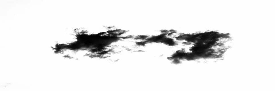 Set of isolated clouds over white background. Design elements. Black isolated Foto stock
