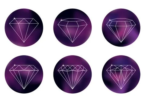 Set of isolated diamonds Stock Illustration
