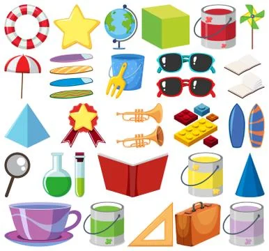 Set of isolated different objects イラスト素材