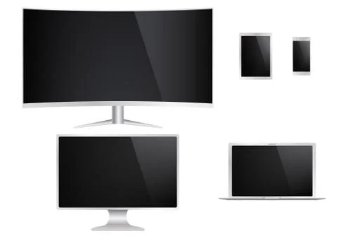 Set of isolated electronic gadgets Stock Illustration