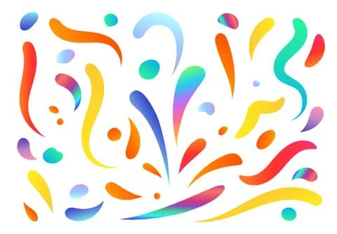 Set isolated elements of holographic chameleon design palette of shimmering c Stock Illustration