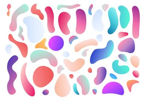 Set isolated elements of holographic chameleon design palette of shimmering.. Stock Illustration