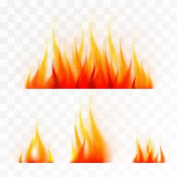 Set of isolated flames Stock Illustration