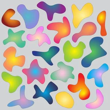 Set isolated fluid wave elements for design. Vector abstract dynamic free form Stock Illustration