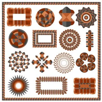 Set of isolated geometric patterns Stock Illustration
