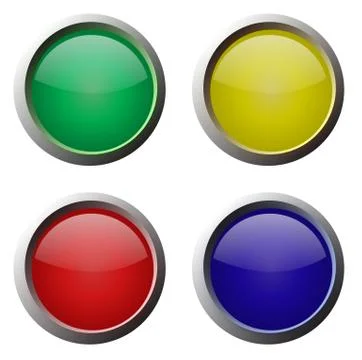Set of isolated glossy vector web buttons. Stock Illustration