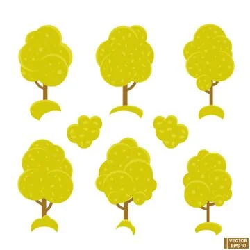 Set of isolated green trees. Иллюстрация